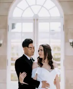 Melbourne wedding planner bride and groom portrait at Campbell Point House luxury wedding venue