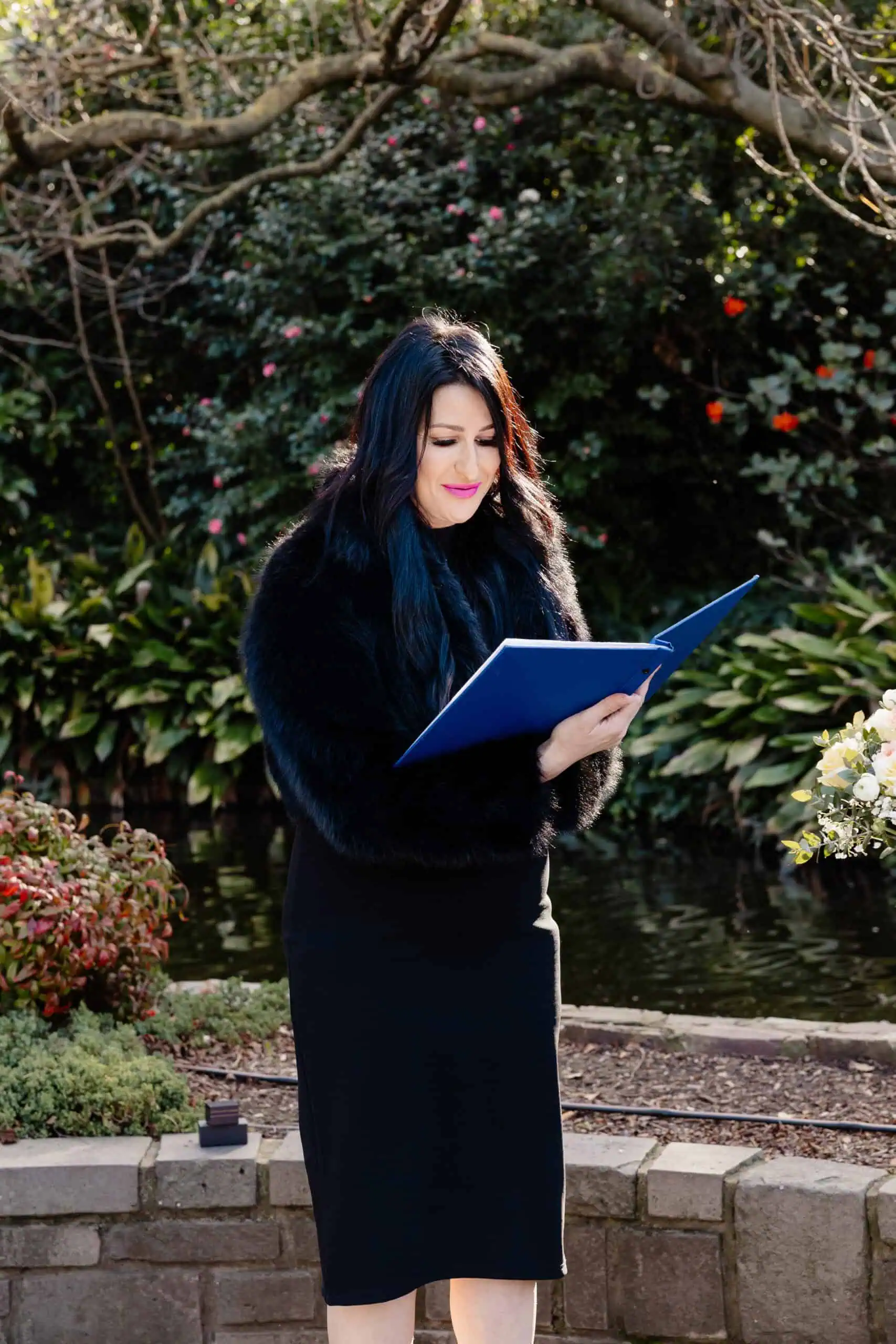 Melbourne marriage celebrant conducting intimate elopement ceremony at Treasury Gardens with couple celebrating 10 years of marriage