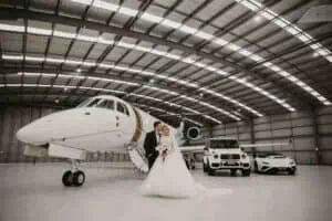 Gee What a Wedding Melbourne wedding planner and celebrant – luxury wedding at Essendon Fields hangar with private plane