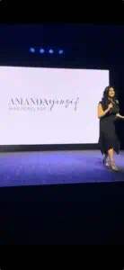 Melbourne event planner and MC hosting grand opening and masterclass event Gee What a Wedding